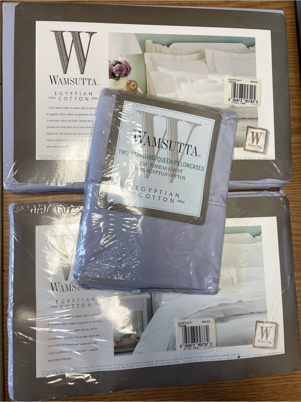 Wamsutta Egyptian 250 Thread Count 100% Cotton Twin Sheets and Pillow Cases New